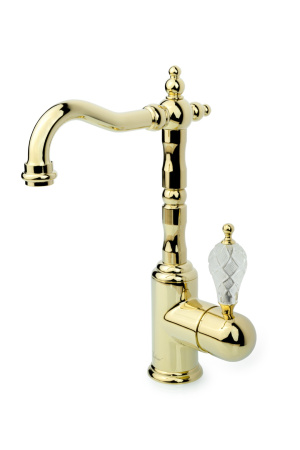 Смеситель для умывальника, высокий CRYSTAL, золото_Комплект 
