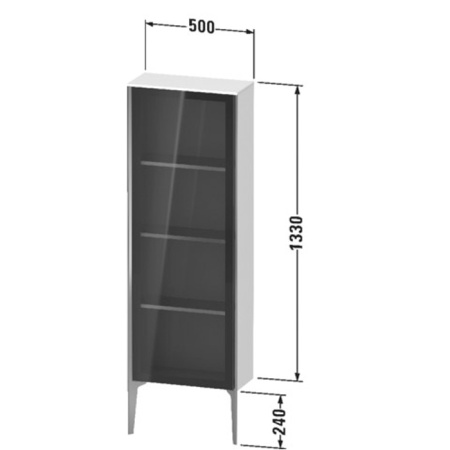 Duravit XViu Ножки 240x25x10мм, алюминивые, в комплекте : 2шт., цвет: чёрный матовый 