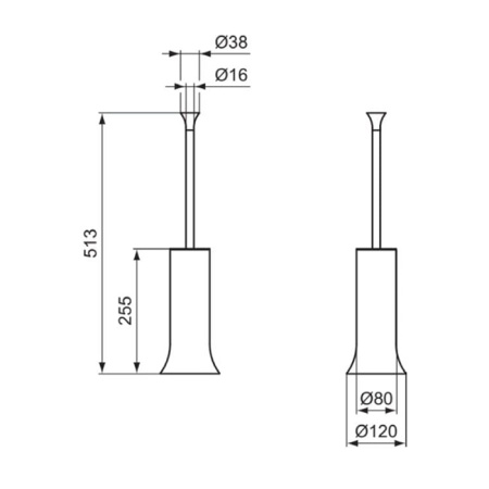 Ideal Standard La Dolce Vita Туалетный ёршик, напольный, цвет: хром 
