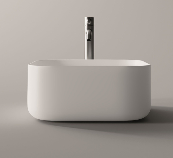 Alice Unica, накладная квадратная раковина 37х37х16,5h см, цвет белый глянцевый 