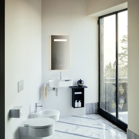 Laufen Leelo зеркало 450x 38/32x800 мм, горизонт LED-подсветка, вкл от общего выключателя, 3 сенс. выкл (вкл-выкл/диммер/изменение цвета) 