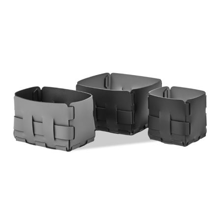 ADJ Корзинка Mini Bottega, 12x12xH13 см., цвет: черный/серый 