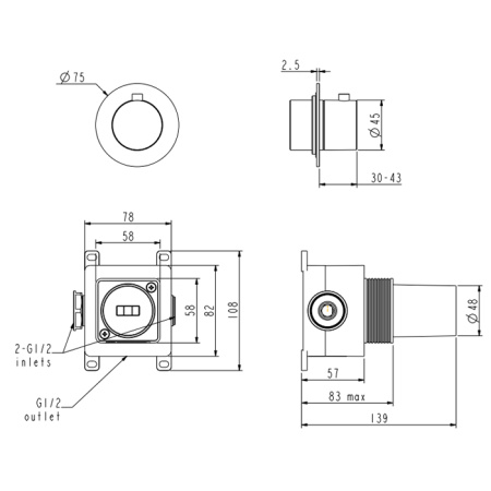 NEMO NM-2361BN Запорный вентиль BRUSH NICKEL 