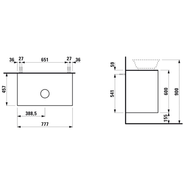 Laufen New Classic Раковина овал 550х380х145мм, без отв под смесит,,без перелива, цвет белый (Последние 6шт продаем с базами 4.0602.1/2: 4.0601.1/2) 