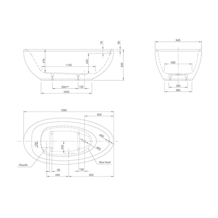 KNIEF Слив перелив с системой Click-Clack, с гибким шлангом и горизонтальным отводом, цвет хром (смонтирован на ванне) 