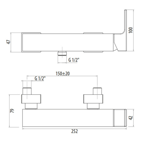 GATTONI Kubik Смеситель для душа, однорычажный, вывод снизу цвет BIANCO OPACO 