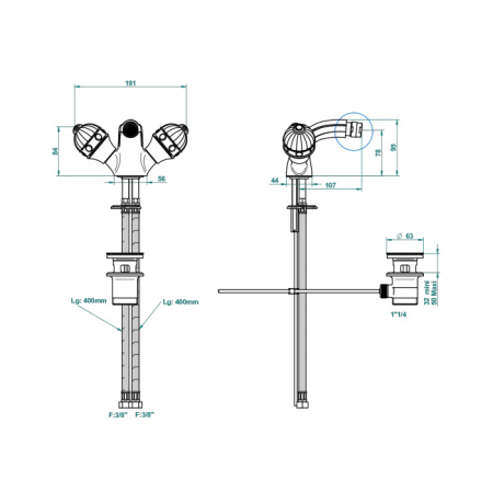 THG CHEVERNY JASPE ROUGE Смеситель для биде на 1 отверстие, с донным клапаном, вставки красная яшма, цвет полированное золото 