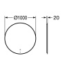 Roca LUNA Зеркало круглое 1000х20х1000 мм, с LED-подсветкой по периметру, с сенсорным выключателем с диммером (ZRU9307857) 