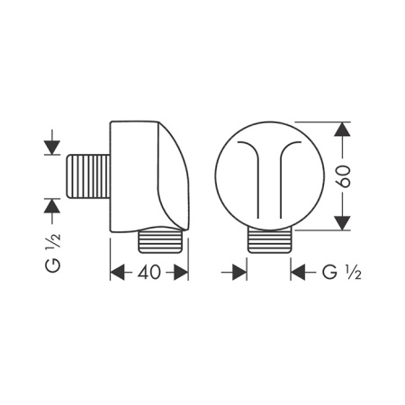 HG Fixfit E Шланговое подсоединение (для смесителя скрытого монтажа), G1/2, цвет: черный матовый 