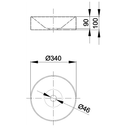 BETTE Suno Раковина-чаша заподлицо круглая , 34*34*10 cм, без перелива, цвет белый 