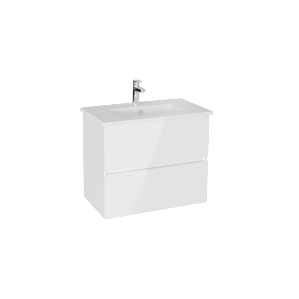 Тумба с раковиной для ванной VitrA Mia Plus Square 80 см глянцевая белая ДСП 