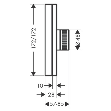 AX Edge Встраиваемый термостат для душа Highflow, на 1 источник (внешняя часть), алмазн. огранка, цвет: полир. красное золото 
