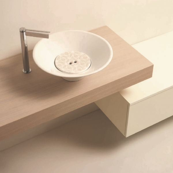 Kerasan Deco Раковина COCKTAIL накладная свободностоящая d 45см, h 16 см.цвет белый (без декоративной пластины) 