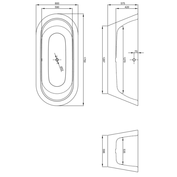 BETTE Слив-перелив Multiplex M5, удлинённый для Silhouette/Ornament/Couture, хром (со склада продаем только с ваннами 3172-!) 