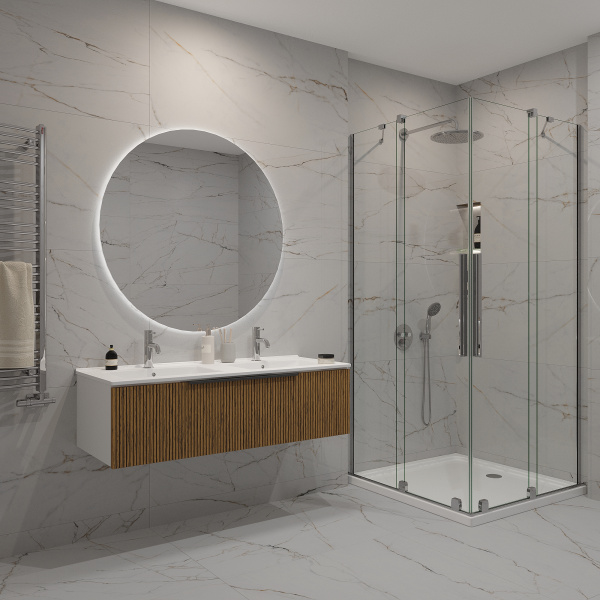 Тумба под раковину/столешницу Кито, Белый/Тростник 120 