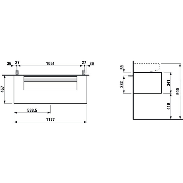Laufen Sonar SONAR раковина для установки на поверхность 1000x420x140 мм, 1 отв для смеc по центру, цвет белый (СО склада продаем с базой 4.0546.1.03) 