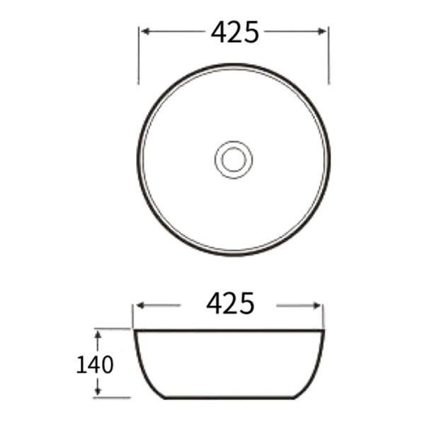NEMO 957 Раковина керамическая 425*425*140 мм, цвет-белый 