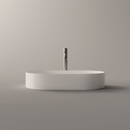 Alice Hide Раковина Stadium 65x35хВ12, накладная, без отверстия под смеситель, белый глянцевый 