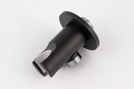 Держатель ручного душа с подключением шланга Remer 337MNO, черный матовый 