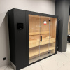 KLAFS S1 Сауна раздвижная 2320х1600(600)хh2110 мм, размер L с прозрачным стеклом, вн. отд. хемлок, Varius 6,0 кВт, внешняя отделка: чёрный матовый