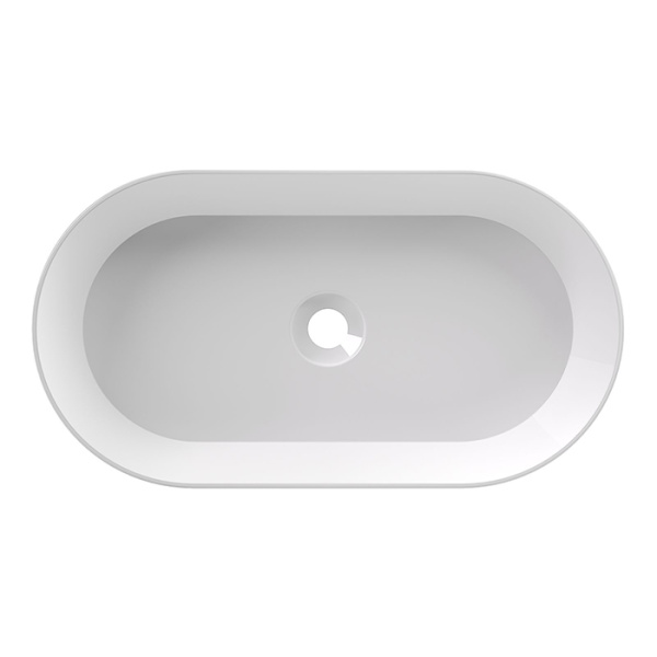 Alice Spy Раковина Oval 65x36хВ12, накладная, без отверстия под смеситель, белый глянцевый 