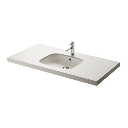 TOTO PUBLIC Раковина 540x460x167мм, встраиваемая снизу, без отв.под смеситель, с переливом, CeFiONtect, цвет:  белый 