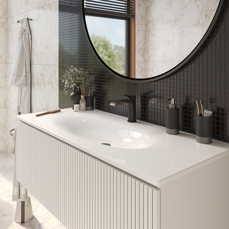 TW Shape комплект мебели, база с раковиной Kerasan 548001*1, 122х52см, с 1-м выдвиж. ящиком с механизмом push to open, цвет: белый матовый RAL9003 