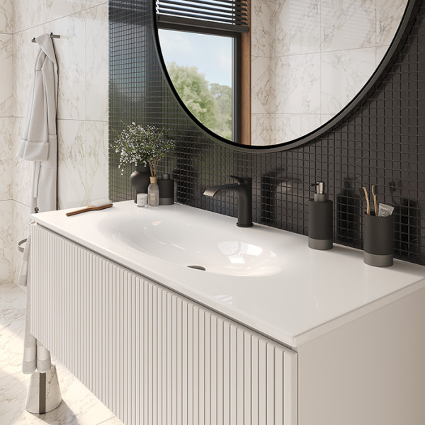 TW Shape комплект мебели, база с раковиной Kerasan 548001*1, 122х52см, с 1-м выдвиж. ящиком с механизмом push to open, цвет: белый матовый RAL9003 