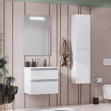 Roca THE GAP ORIGINAL Зеркало 600x32x850 мм, с LED-подсветкой сверху, антизапотевание, выкл-кнопка внизу под зеркальным полотном (ZRU9302688) 