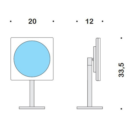 Colombo Complementi Зеркало косметическое, увеличение х3, подсветка, цвет: хром 