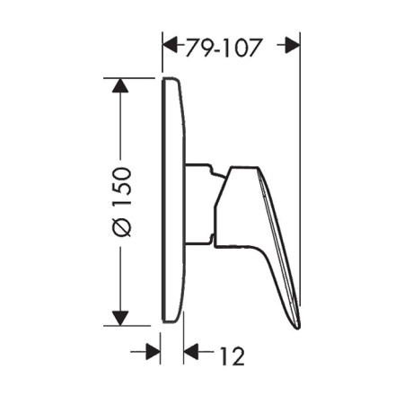 HG Logis Встраиваемый смеситель для душа на 1 источник, (внешняя+ внутренняя части), цвет: хром 