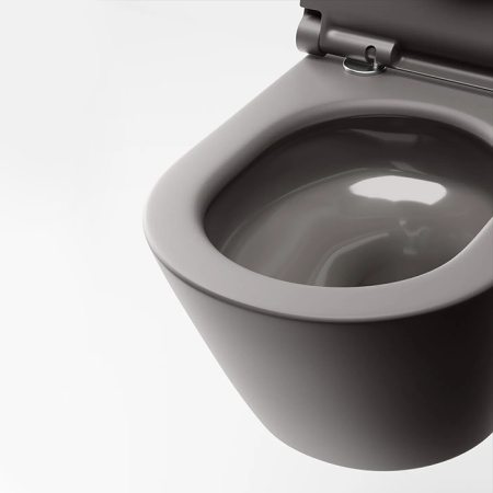 Catalano Zero Унитаз подвесной 55x35, безободковый, смыв Tornado, покрытие Twinglaze+, без крепежа, цвет Tortora Satinato 