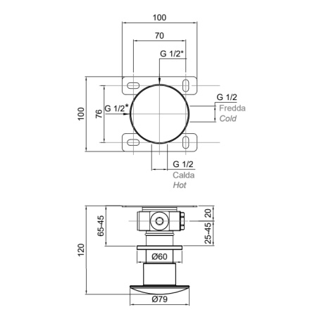 ANTONIO LUPI MINIMAYDAY Смеситель встраиваемый, однорычажный, в комплекте со встроенной частью, цвет красный 