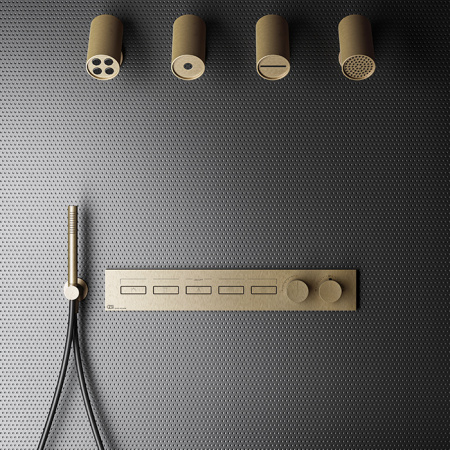 Gessi Hi-Fi Термостат для душа, с включением до 5 источников одновременно (внешняя часть), цвет: warm bronze brushed pvd 