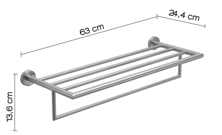 Gedy Project, полка для полотенец, цвет зачищенный хром 