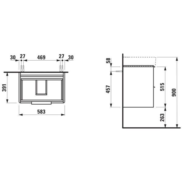 Laufen VAL Раковина 600х420х115мм с 1 отв. под смеситель, цвет: белый (последние 5шт продаем с базами 4.0225.2.110.26) 