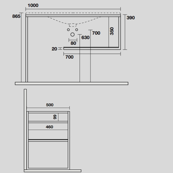 KERASAN SHAPE LOUISE Структура 1020х520 мм., напольная, нержавеющая сталь, полка черная, цвет черный матовый 
