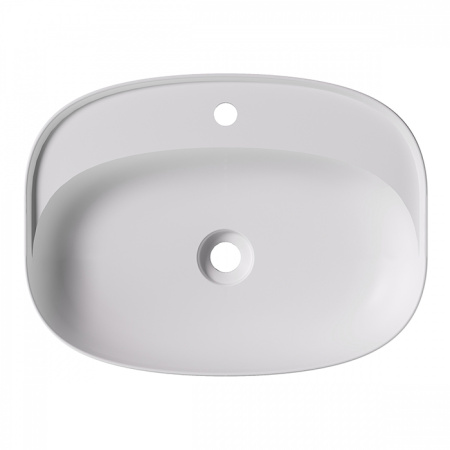Alice Form Раковина Oval 60x45хВ12 Plan, накладная, с отверстием под смеситель, белый матовый 