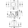 Duravit  Qatego Унитаз подвесной безободковый 370х570 мм, с креплением Durafix.с установл. петлями из нерж. стали, цвет белый (Спец.цена с НАШЕГО скл) 