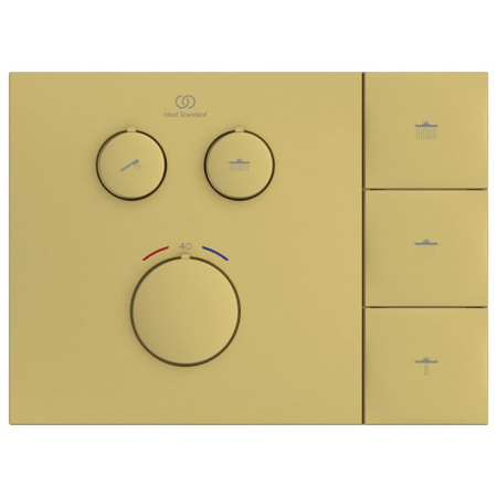 Ideal Standard Ceratherm Navigo Solos Смеситель для душа, встраиваемый, термостатический, без комплектом EASY-BOX A1000NU, цвет: PVD Brushed Gold 