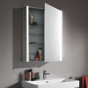 LAUFEN Frame 25 зеркальный шкафчик 450x150x750 мм, алюминий, 1 двуств/зерк/дверь, с 2 свет. освет. Элем., с евророз., с сенс. Выкл., правосторонний