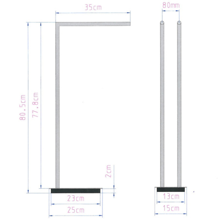 Decor Walther Straight 2 Полотенцедержатель двойной 38xh80см, напольный, цвет: хром 
