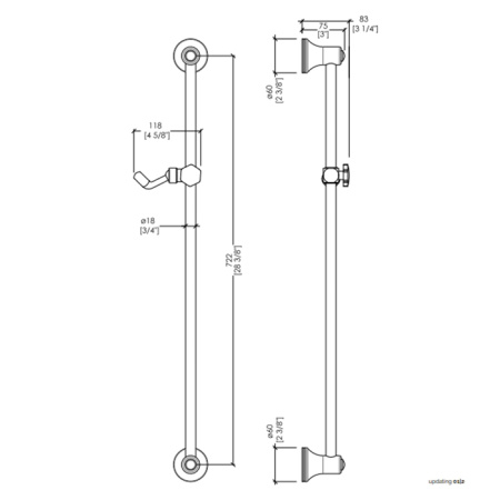 Devon&Devon Austin Душевая штанга, цвет хром 