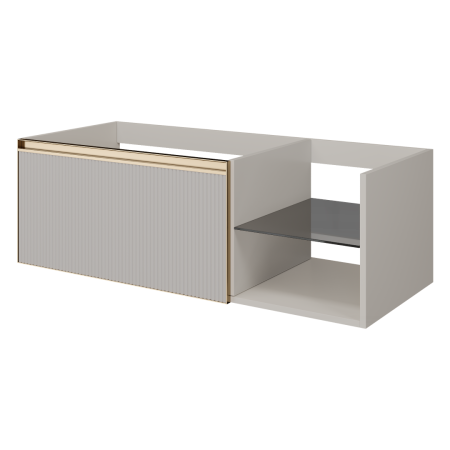 QUATRO 6 120см (80+40) тумба рифл CASHMERE FUGA профиль MATT GOLD 