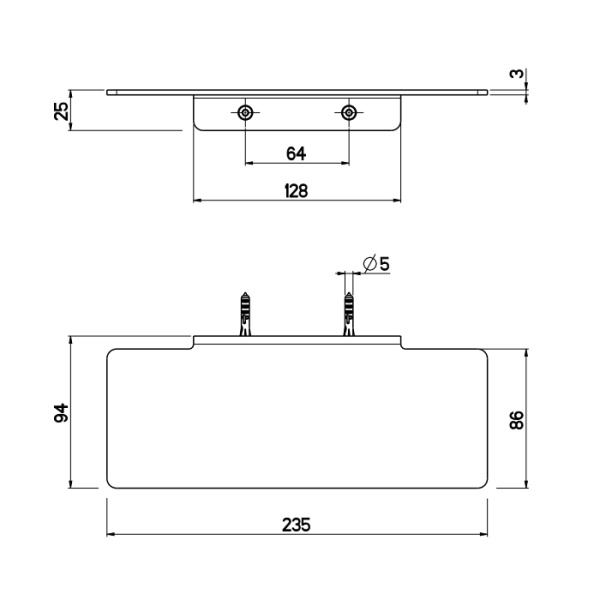 QuadroDesign Аксессуары QA1600AS Полка, цвет Brushed Stainless Steel 
