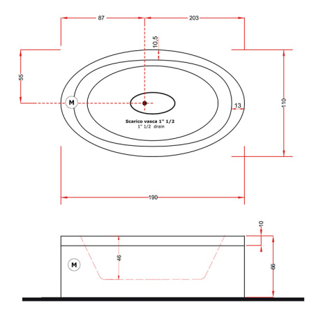 Gruppo Treesse EOS 190 Ванна 190x110xh66 см.гидромассаж и аэромассаж с цифровой системой, системой дезинфекции, с круговой панелью,цвет белый 