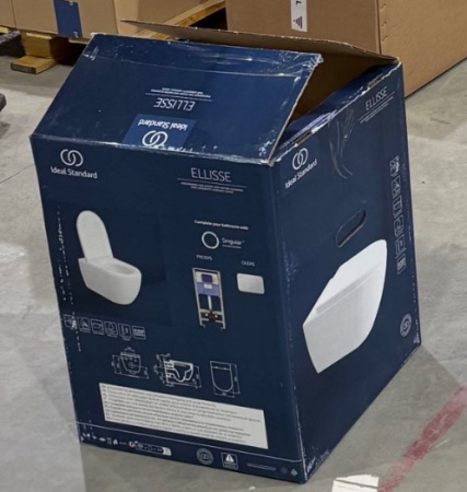 Ideal Standard Ellise Унитаз подвесной 545х365 мм безободковый  с сиденьем и крышкой SoftClose, со скрытым крепежом цвет: белый глянец 