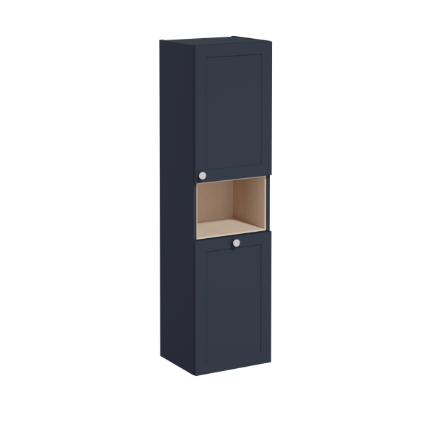 Пенал высокий Root Classic 40 см с корзиной для белья, матовый темно-синий, правосторонний 