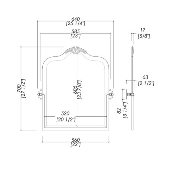 Devon Mayfar Зеркало подвесное (70х6.3х64 cм) поворотное, фурнитура: хром 