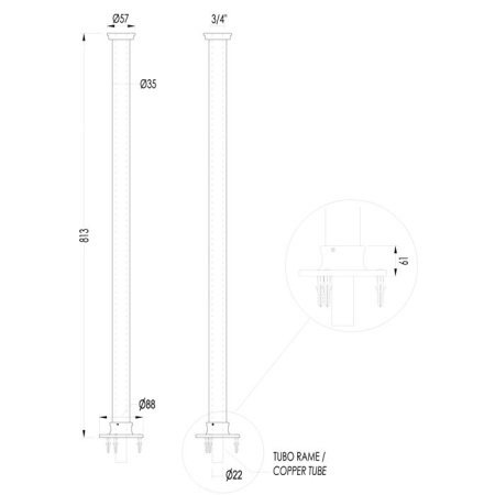 Devon Ножки напольные (пара) для монтажа смесителя для ванны, цвет: бронза 